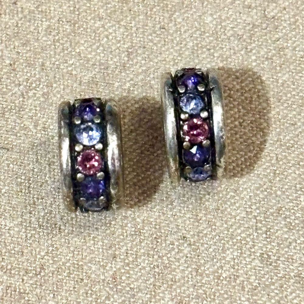🆕Listing! Two Brighton Crystal Voyage spacers in Purple Narrow beads Retired